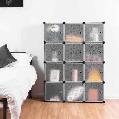 12 Cube DIY Modular Closet Organizer with Doors