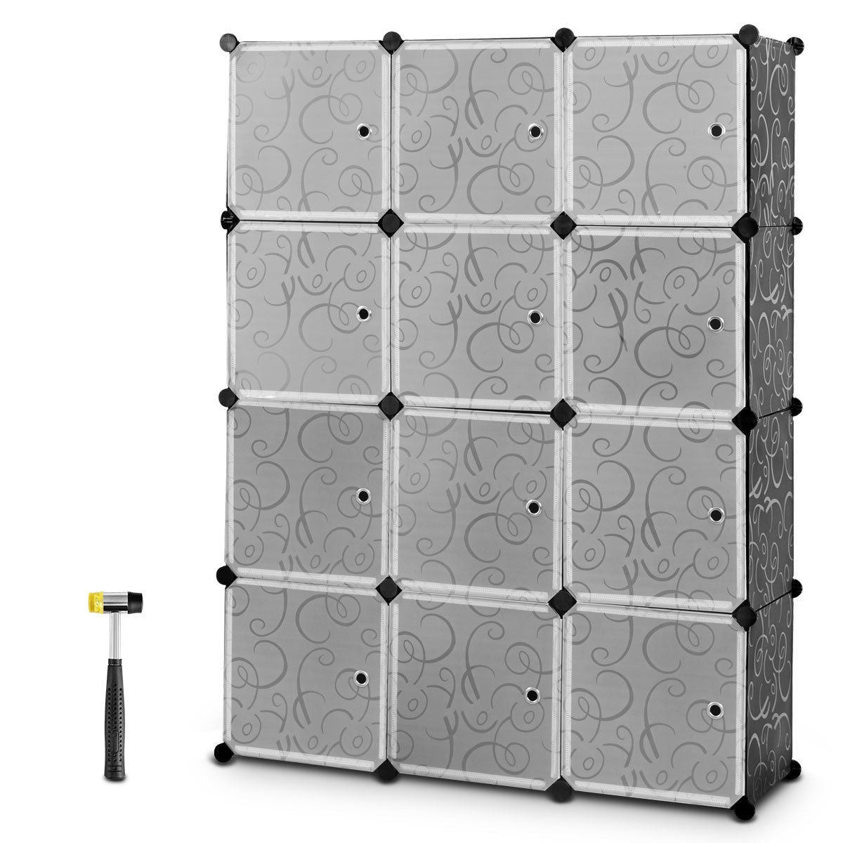 12 Cube DIY Modular Closet Organizer with Doors