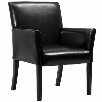 Executive Armchair with PU Leather Upholstery and Solid Wood Frame