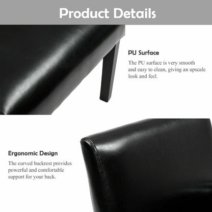 Executive Armchair with PU Leather Upholstery and Solid Wood Frame