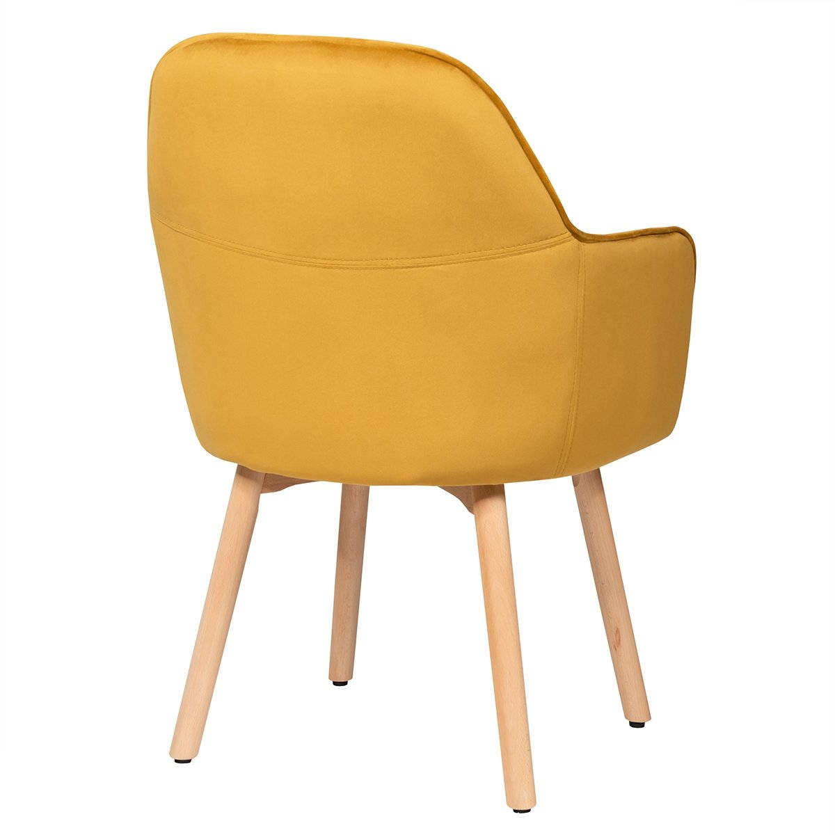 Set of 2 Comfortable Leisure Chairs with Velvet Upholstery and Wooden Frame