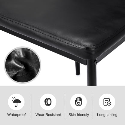 Set of 4 Ergonomic High Back Dining Chairs with PVC Leather Upholstery and Non-Slip Foot Pads