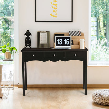 Elegant 3-Drawer Console Table for Entryway, Hallway, or Living Room – Black Finish