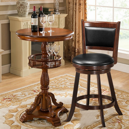 24 Inch Swivel Counter Stools with Upholstered Seats