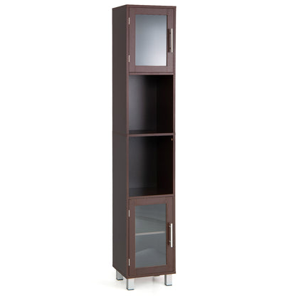 71" Tall Bathroom Storage Cabinet with Display Shelves & Organizer for Bedroom