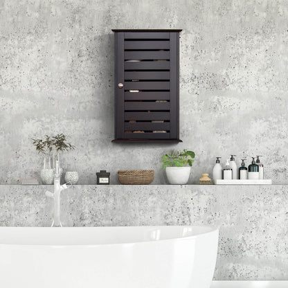 Wall-Mounted Medicine Cabinet with Adjustable Shelves and Louver Door