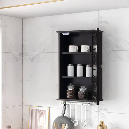 Wall-Mounted Medicine Cabinet with Adjustable Shelves and Louver Door