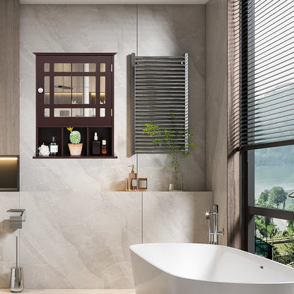 Elegant Wall-Mounted Bathroom Cabinet with Mirror & Adjustable Storage