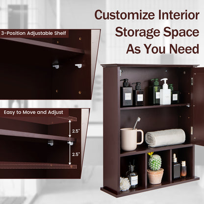 Elegant Wall-Mounted Bathroom Cabinet with Mirror & Adjustable Storage