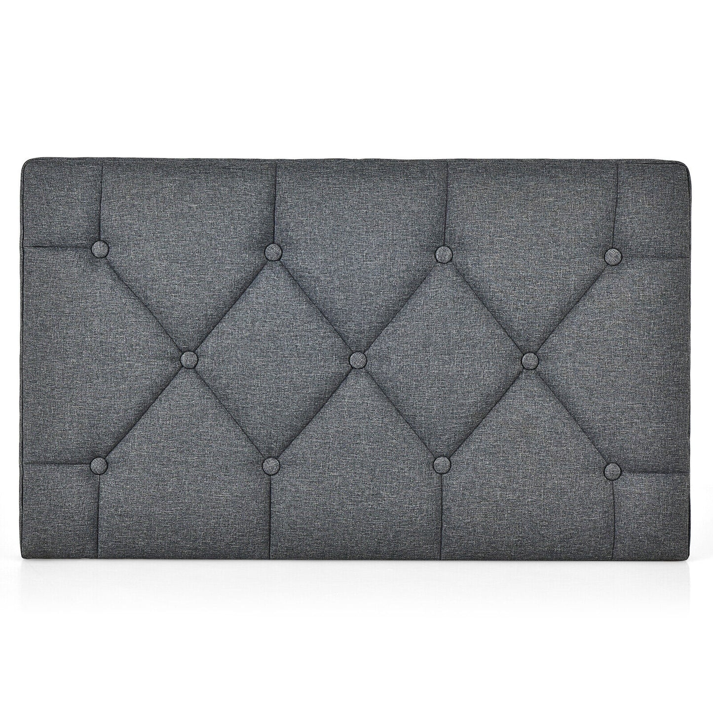 Tufted Button Upholstered Wall-Mounted Headboard with Linen Fabric for Bedroom