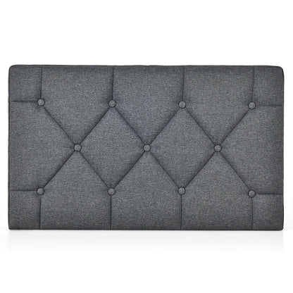 Tufted Button Upholstered Wall-Mounted Headboard with Linen Fabric for Bedroom