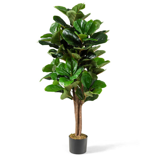 5ft Lifelike Artificial Fiddle Leaf Fig Tree with Moss Base – Perfect Indoor & Outdoor Decoration