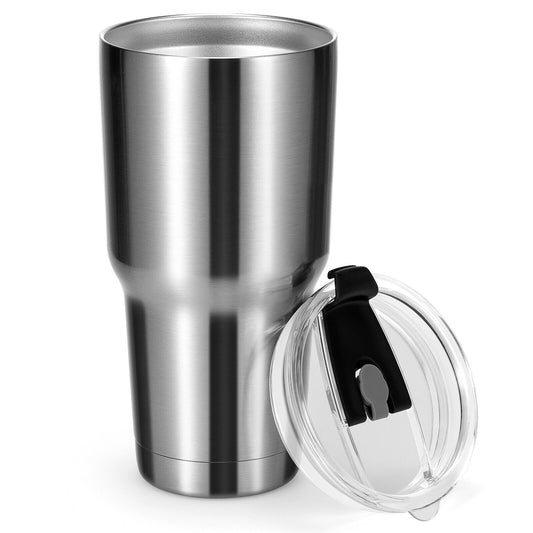 30oz Stainless Steel Tumbler – Double-Wall Insulated with Leak-Proof Lid