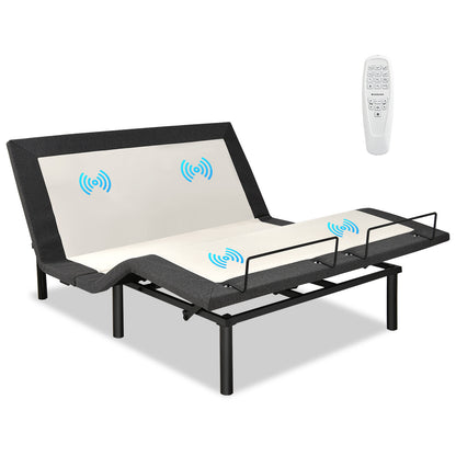 Queen Size Adjustable Electric Bed Frame with Massage Function & Customizable Positions