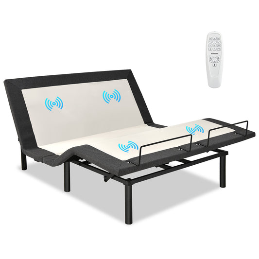 Queen Size Adjustable Electric Bed Frame with Massage Function & Customizable Positions