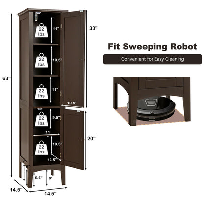 Multi Functional Freestanding Storage Cabinet for Bathroom, Kitchen, and Living Room