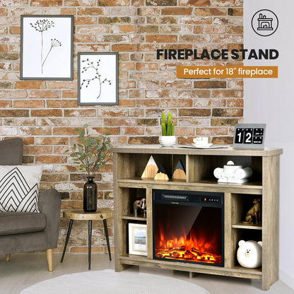 Sleek Space-Saving Corner TV Console with Adjustable Shelves for 48 Inch TVs - Natural