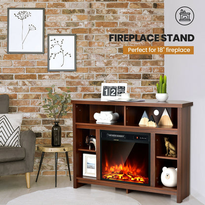 Sleek Space-Saving Corner TV Console with Adjustable Shelves for 48 Inch TVs - Brown