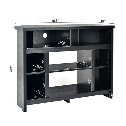 Sleek Space-Saving Corner TV Console with Adjustable Shelves for 48 Inch TVs - Black