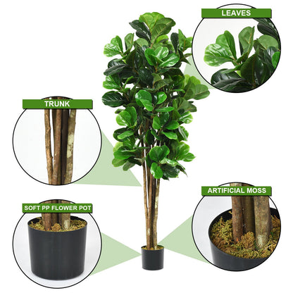 6 Foot Artificial Indoor/Outdoor Decorative Tree with Lush Greenery