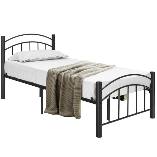 Elegant Platform Bed with Headboard and Footboard – Twin Size