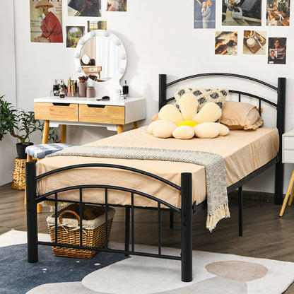 Elegant Platform Bed with Headboard and Footboard – Twin Size