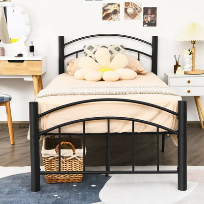 Elegant Platform Bed with Headboard and Footboard – Twin Size