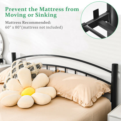 Elegant Platform Bed with Headboard and Footboard – Queen Size