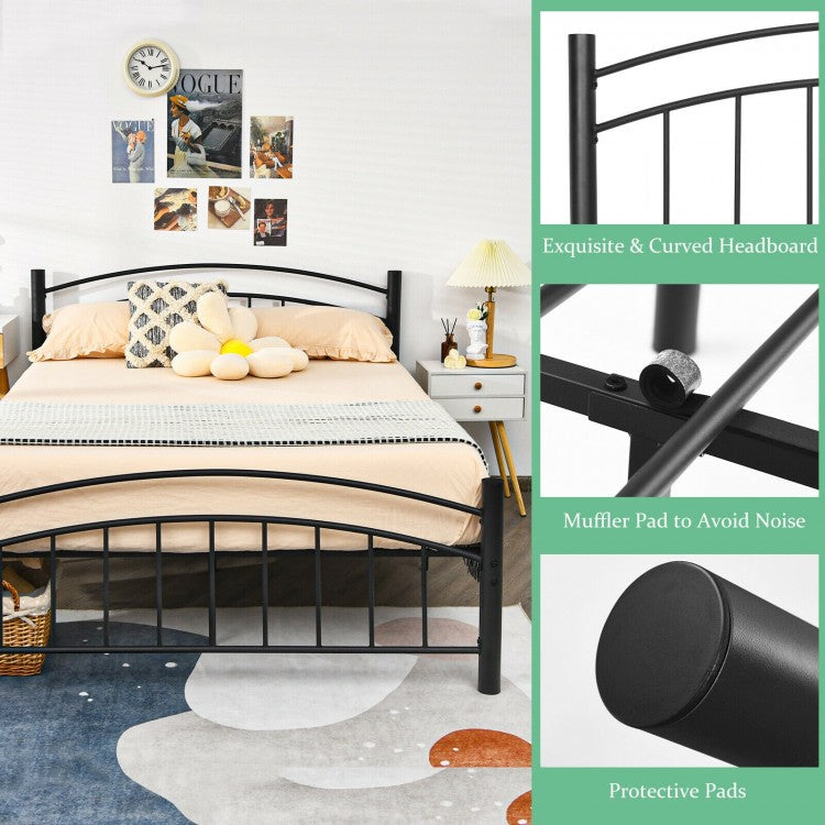 Elegant Platform Bed with Headboard and Footboard – Queen Size