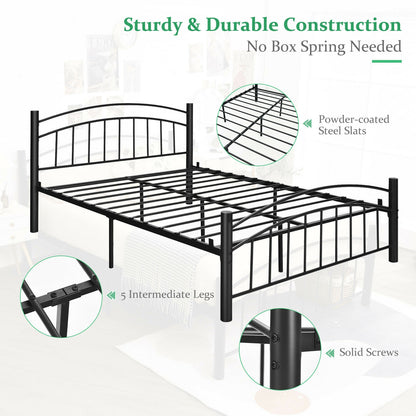 Elegant Platform Bed with Headboard and Footboard – Queen Size
