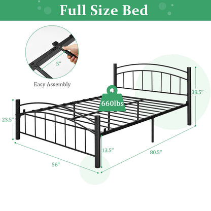 Elegant Platform Bed with Headboard and Footboard – Full Size