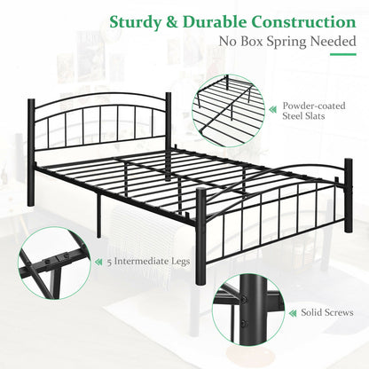 Elegant Platform Bed with Headboard and Footboard – Full Size