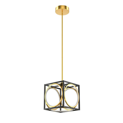 Stylish Modern LED Pendant Light with 42 Inch Adjustable Hanging Length - Golden