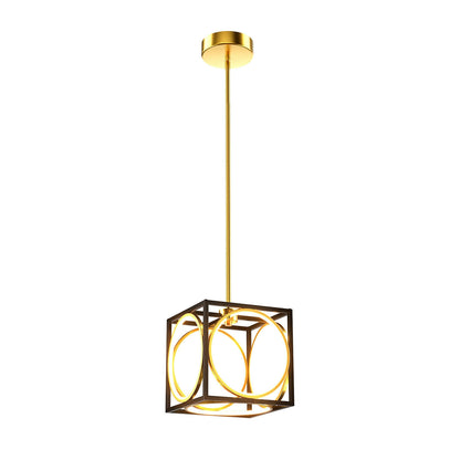 Stylish Modern LED Pendant Light with 42 Inch Adjustable Hanging Length - Golden