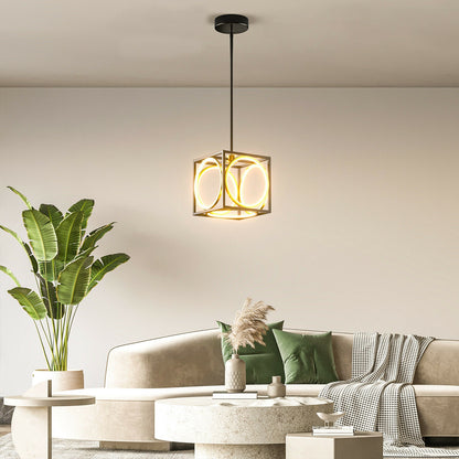 Stylish Modern LED Pendant Light with 42 Inch Adjustable Hanging Length - Black