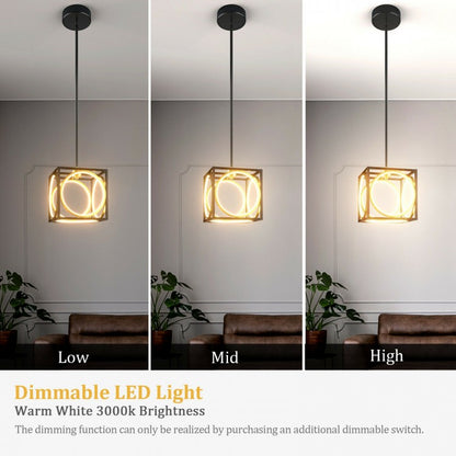 Stylish Modern LED Pendant Light with 42 Inch Adjustable Hanging Length - Black