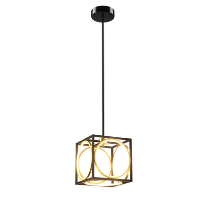 Stylish Modern LED Pendant Light with 42 Inch Adjustable Hanging Length - Black