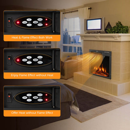 18/22.5 Inch Electric Fireplace Insert with Customizable 7 Level Flame Brightness