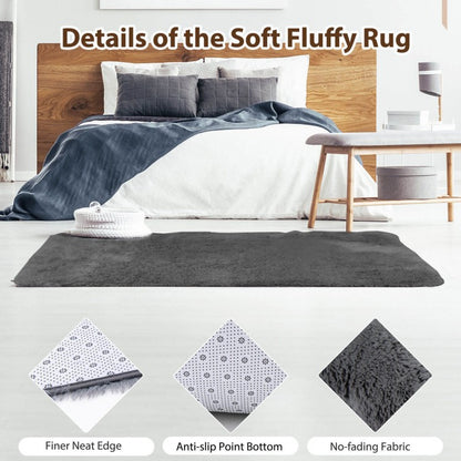 4x6 Feet Soft Shag Rug with Anti-Slip Grip – Grey