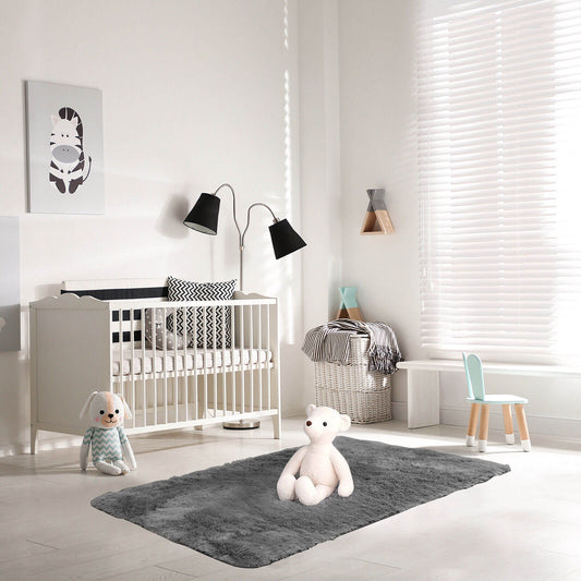 4x6 Feet Soft Shag Rug with Anti-Slip Grip – Grey