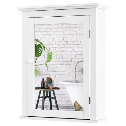 Wall-Mounted Bathroom Mirror Cabinet with Adjustable Shelves