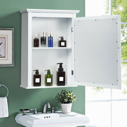 Wall-Mounted Bathroom Mirror Cabinet with Adjustable Shelves