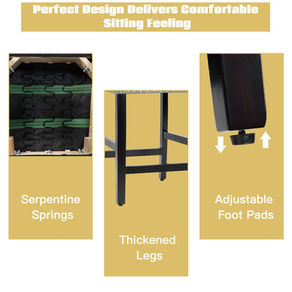 Upholstered Kitchen Chair with Rubber Wood Legs 25 Inch, Set of 2 Grey