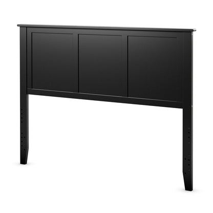 Full Size Wood Headboard with Adjustable Height and Pre-Drilled Holes - Black