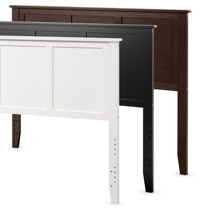 Full Size Wood Headboard with Adjustable Height and Pre-Drilled Holes - White