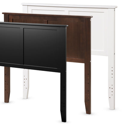 Elegant Solid Wood Twin Bed Headboard with Flat Panel Design - Black