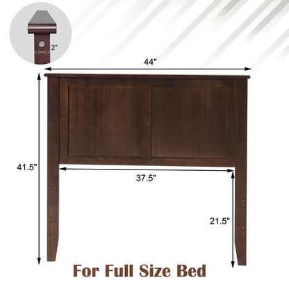 Elegant Solid Wood Twin Bed Headboard with Flat Panel Design - Brown