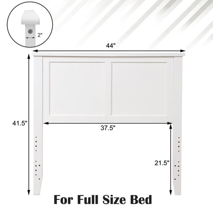 Elegant Solid Wood Twin Bed Headboard with Flat Panel Design - White