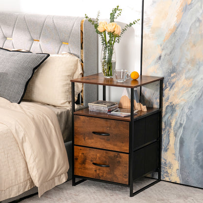 27 Inch Tall Freestanding Storage Cabinet with Wood Top and Open Shelves
