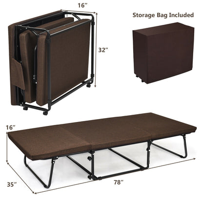 6 Position Adjustable Folding Guest Bed with Comfortable Mattress